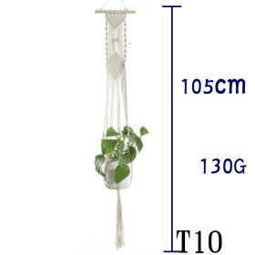 Flower Pot Net Bag Beige Cotton Rope Indoor Plant Hanger Hanging Basket Sling (Option: 19 Style)