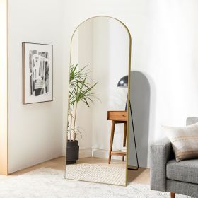 Dolonm 64x21 Inch Arch Full Length Mirror, Aluminum Alloy Frame Floor Mirror, Large Mirror Free-Standing Hanging or Leaning (Color: as Pic)